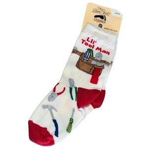 3/$25 🍄 Lil’ Tool Man Kids Socks Shoe Size 4.5-10 Age 2-4 Years NWT